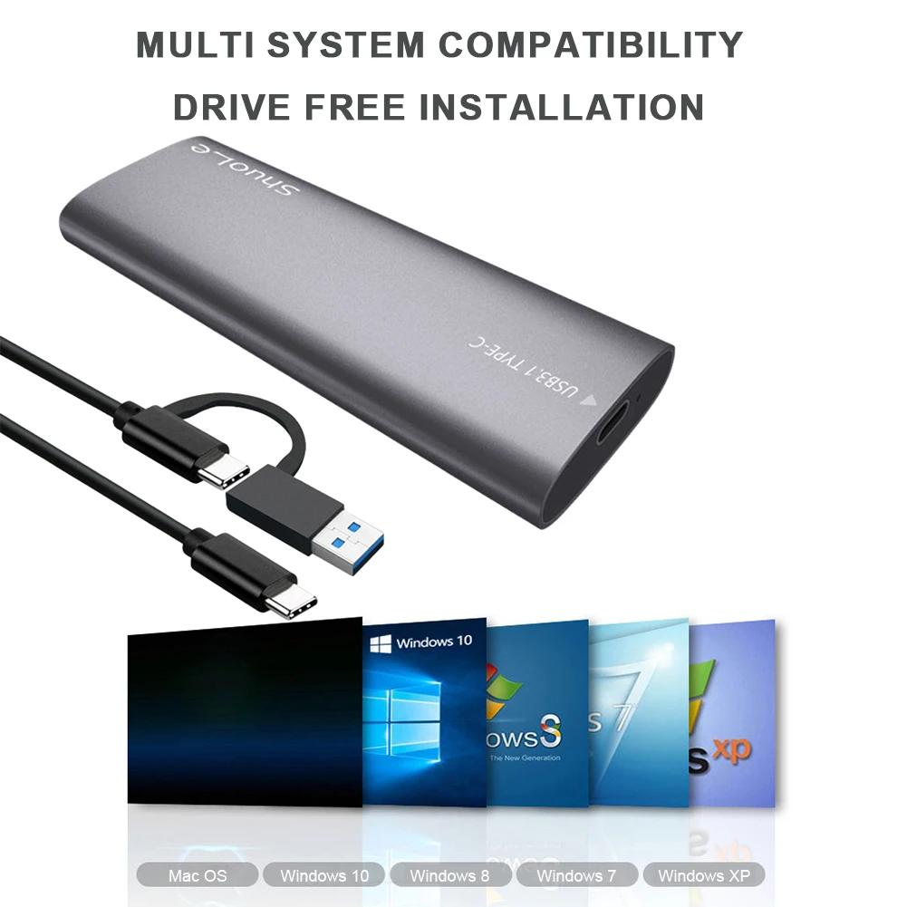 PC ƮϿ ޴  SSD ڽ, M.2 NVME NGFF M2 SSD Ŭ, NGFF SATA ϵ ũ ̽, USB3.1 C Ÿ, Gen2, 10Gbps M-Key